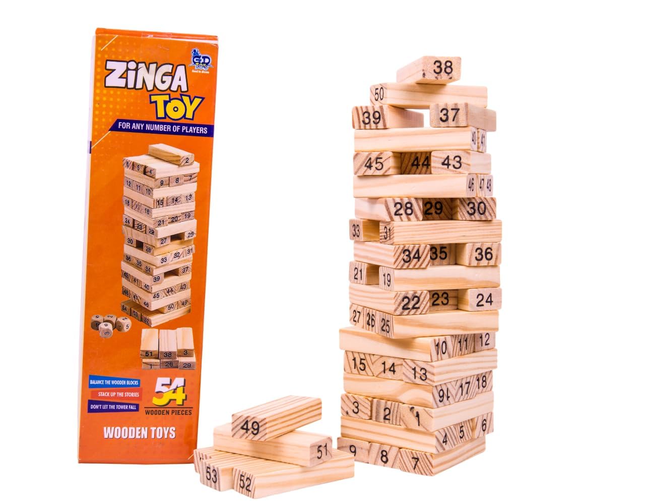 Small - Plain 48 Piece Zenga Toy Zinga