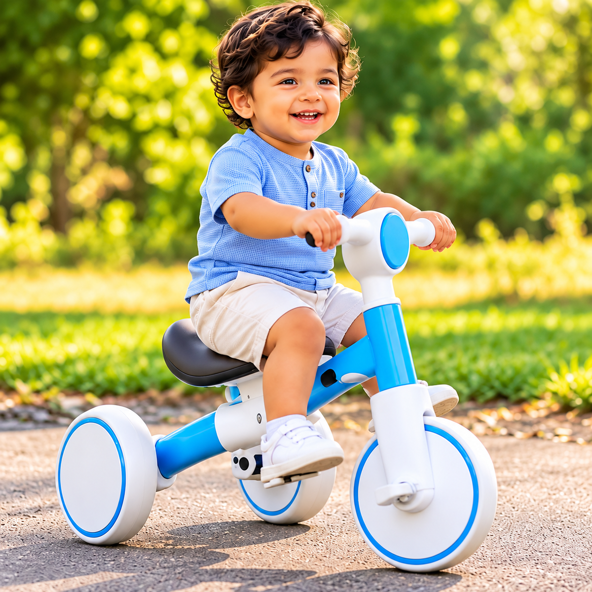 Premium Turbo Trek 3 IN 1 Kids Pedal Tricycle With LED Light & Music(Random colors)