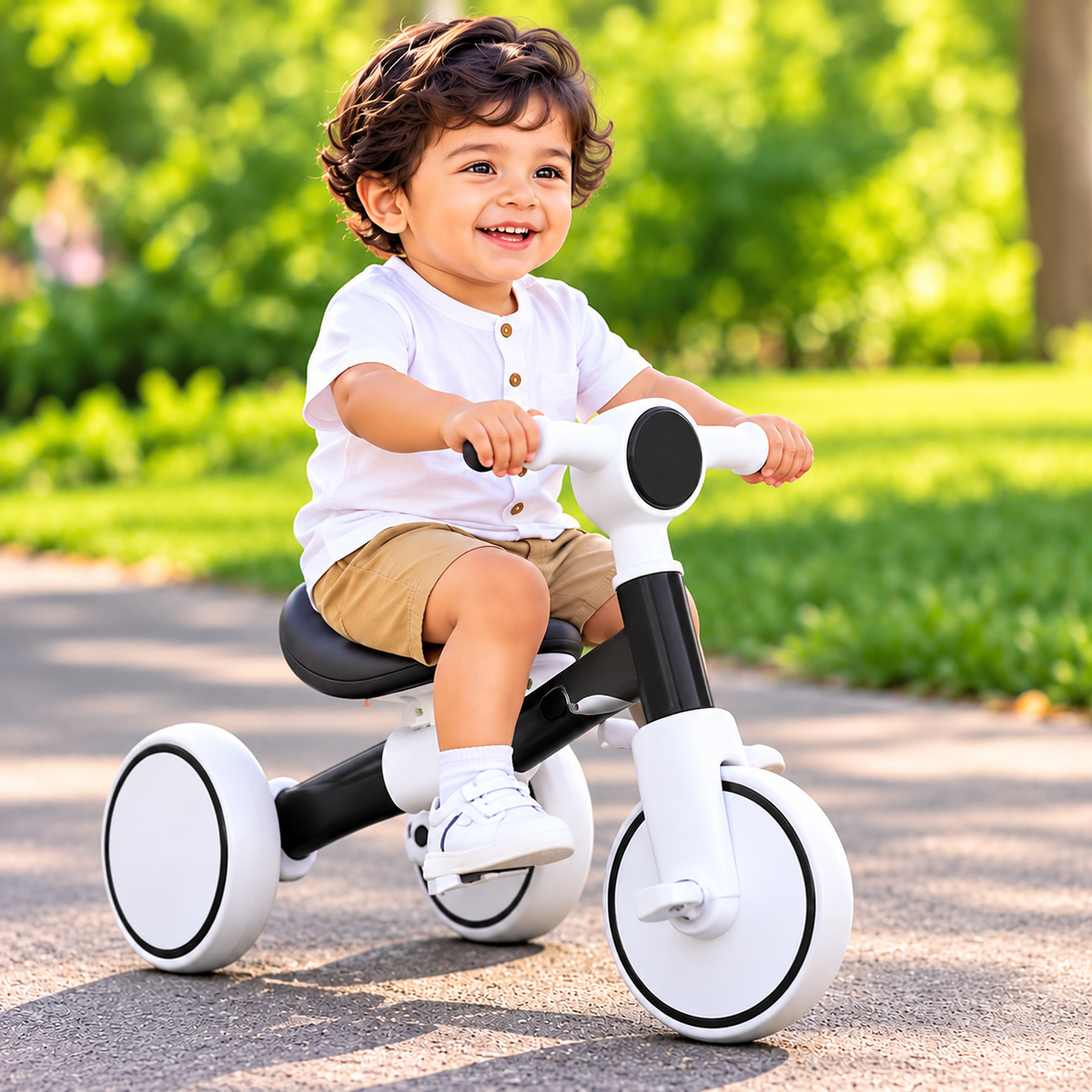 Premium Turbo Trek 3 IN 1 Kids Pedal Tricycle With LED Light & Music(Random colors)