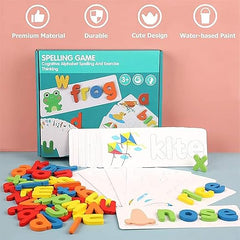 Spelling Game with Flash Cards and Wooden Alphabets
