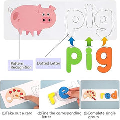Spelling Game with Flash Cards and Wooden Alphabets