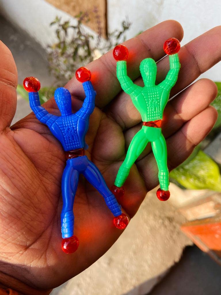 Spider Man Toy-Set of 5-Sticky Wall Climbing SpiderMan Toy for Kids Multicolor