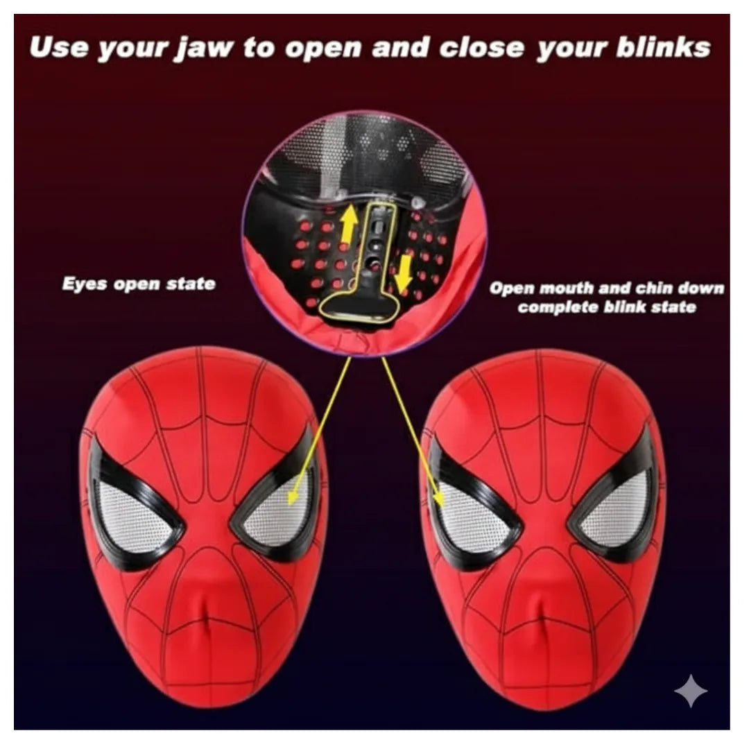 Spiderman Mask with Blinking Eyes (Manual jaw operation)