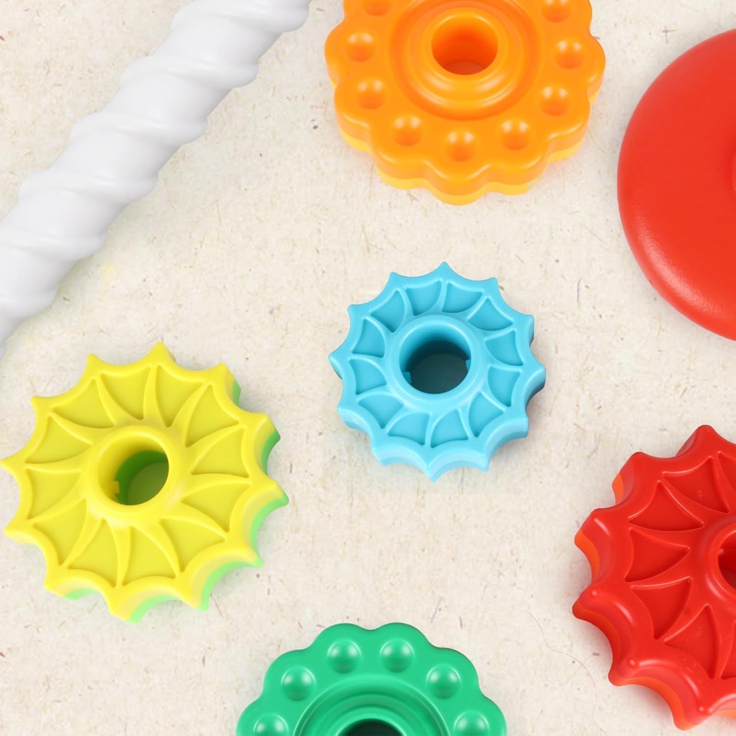 Spinning Stacking Toys for Toddlers 1-3, Rainbow Ring Stacker Montessori Toys