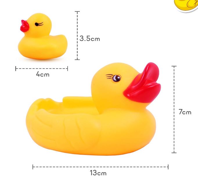 Squeezy Chu Chu Ducks, Duck Family, Bath Toy with Sound (Yellow, Set of 4)