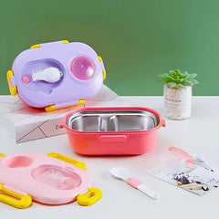 Steel Lunch Box for Kids, Leak Proof Lunch Box for Schools, office, Travel, Picnic for Boys and Girls Assorted Colour (1pcs)
