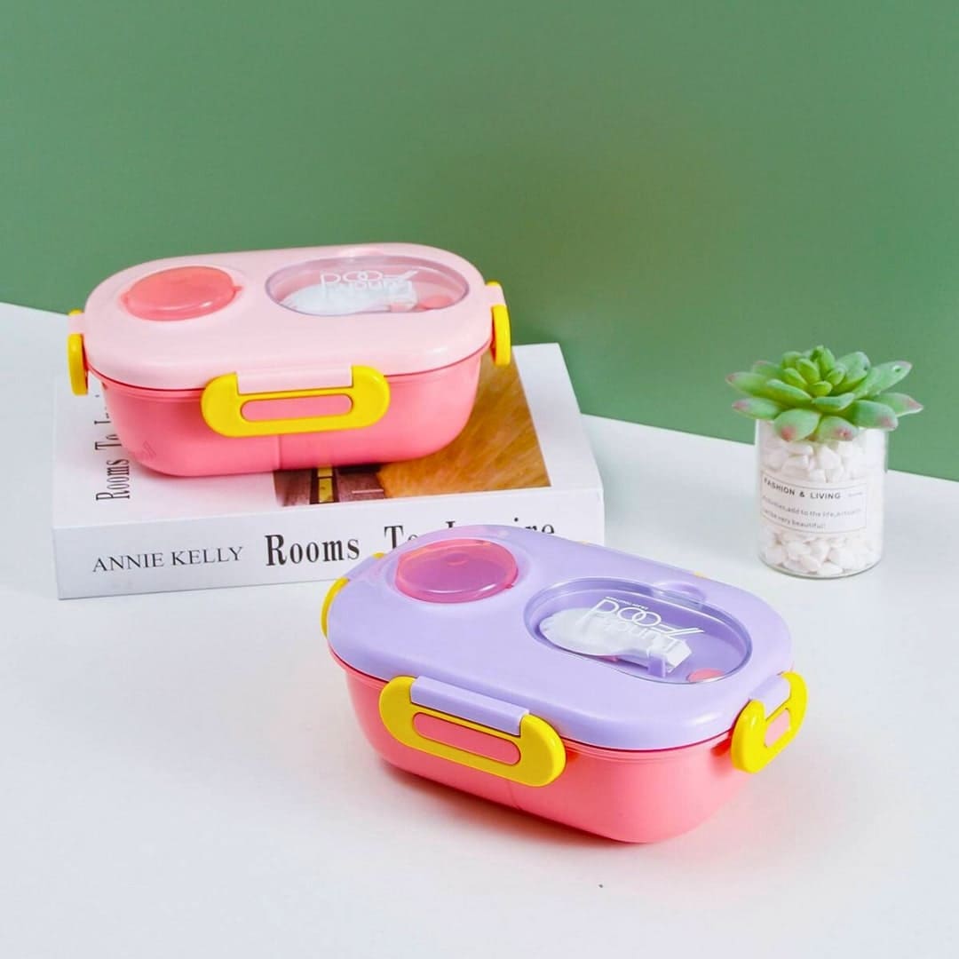 Steel Lunch Box for Kids, Leak Proof Lunch Box for Schools, office, Travel, Picnic for Boys and Girls Assorted Colour (1pcs)
