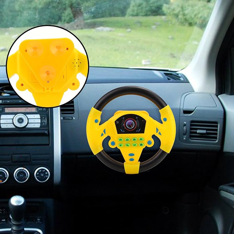 Steering Wheel Toy Simulate Driving Car Copilot Steering Wheel Electric Baby Toys with Sound Driving - Any 1