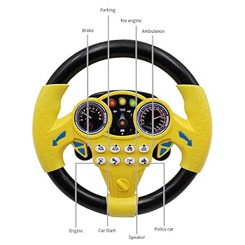 Steering Wheel Toy Simulate Driving Car Copilot Steering Wheel Electric Baby Toys with Sound Driving - Any 1