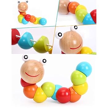Wooden Strechable Caterpillar