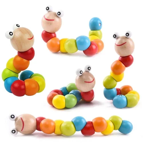 Wooden Strechable Caterpillar