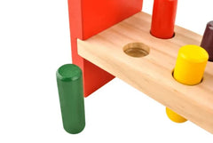 Strike the Wooden Kids Colorful Wooden Blocks Hammer Children Early Learning Educational Toy - 6 peg