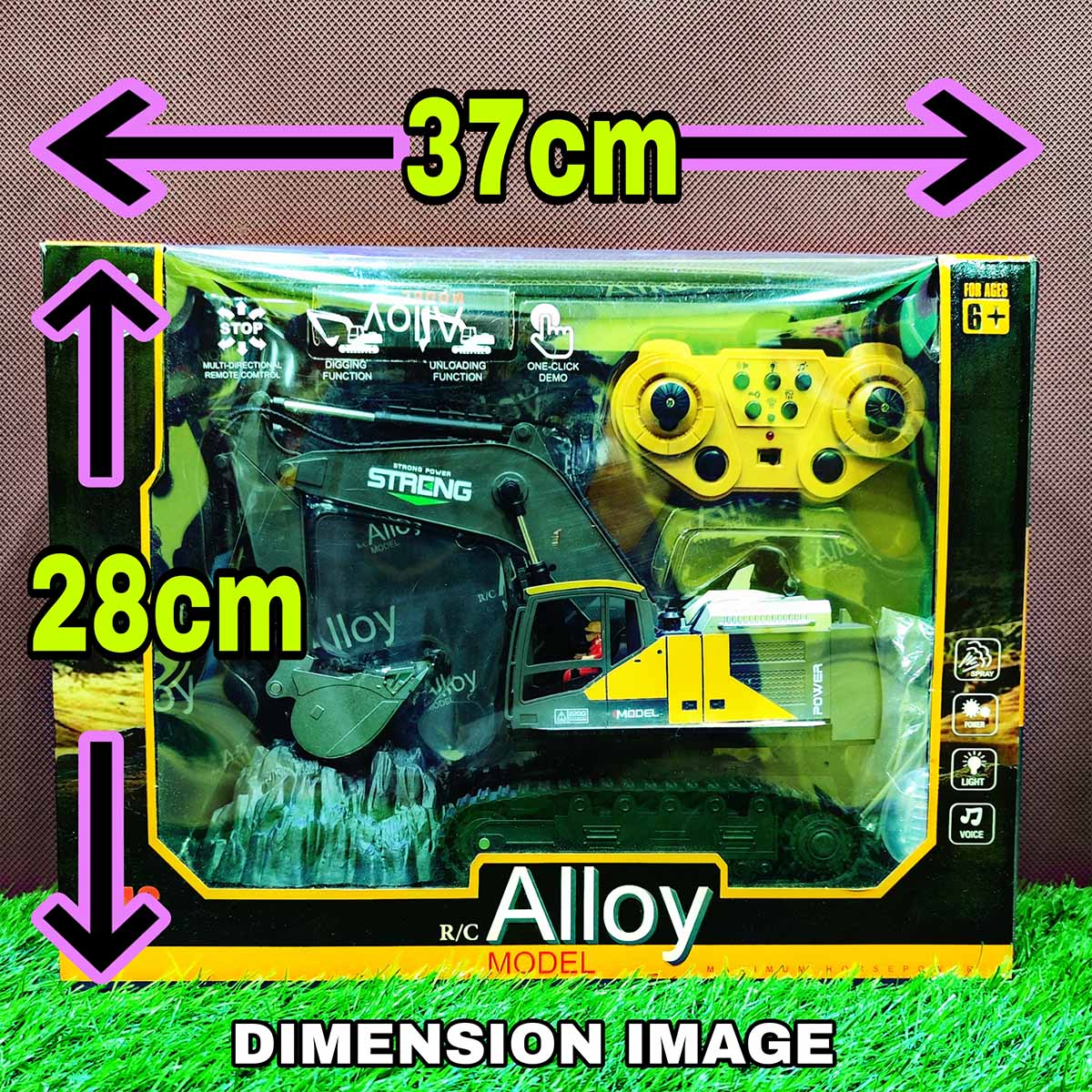 Strong Power RC Alloy Metal Model Excavator 1:16 Scale | 2.4Ghz | Light & Sounds | Horn | Demo mode | Smoke Spraying