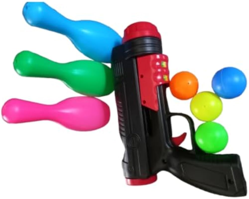 Super Ball Gun with 4 Balls and 3 tumbles | Toy for Kids - Random Color