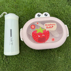 Super Combo 1 Lunch Box + 1 Nice Glass Bottle Special Offer - Random Colors