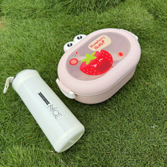Super Combo 1 Lunch Box + 1 Nice Glass Bottle Special Offer - Random Colors