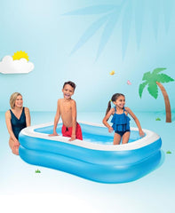 Swim Center Inflatable Family Pool: 143 Gallon Capacity – 80" x 60" x 19" – Blue
