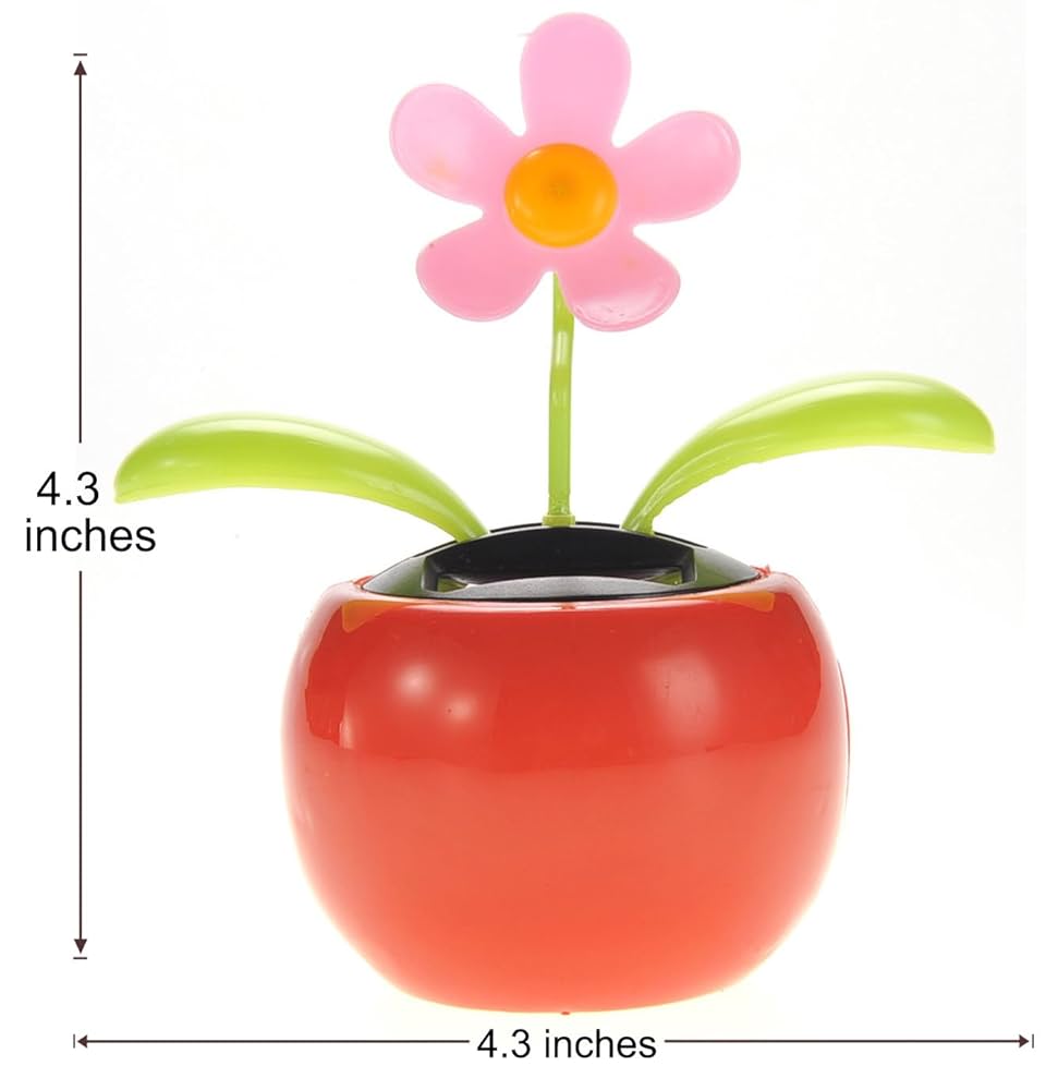 Swinging Solar Power Flip Flap Flower Car Decor - No Battery Required