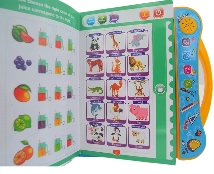 TAMIL Intelligence Book for Kids - Interactive Electronic Learning Talking , Music , Study Intelligent Book for Kids -Tamil