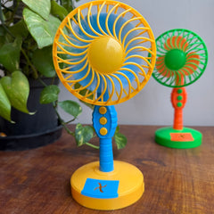 Table Fan Miniature With Roatating Head 1 speed -Battery Operated (Not Included)