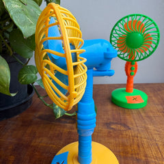 Table Fan Miniature With Roatating Head 1 speed -Battery Operated (Not Included)