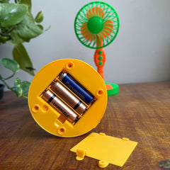 Table Fan Miniature With Roatating Head 1 speed -Battery Operated (Not Included)