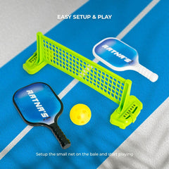 Table Top Pickleball Set, 2 Paddles, 2 Balls, 23 cm Net with Score Counter, Miniature Game for Kids