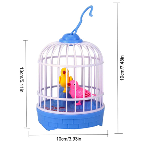Talking Bird Cage Toy - Voice Controlled Music Cage Bird