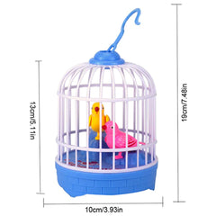 Talking Bird Cage Toy - Voice Controlled Music Cage Bird