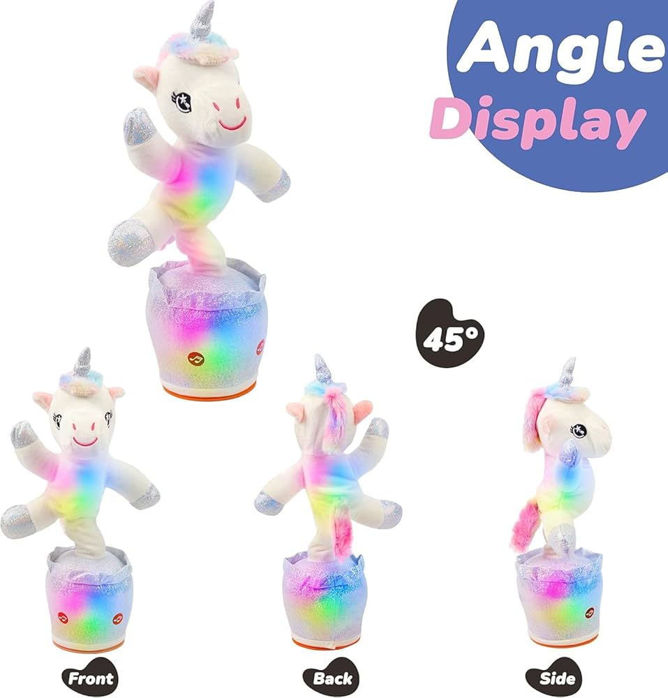 Talking Unicorn Glowing Dancing Interactive Animated Singing Mimicking Electric Light Up Toy