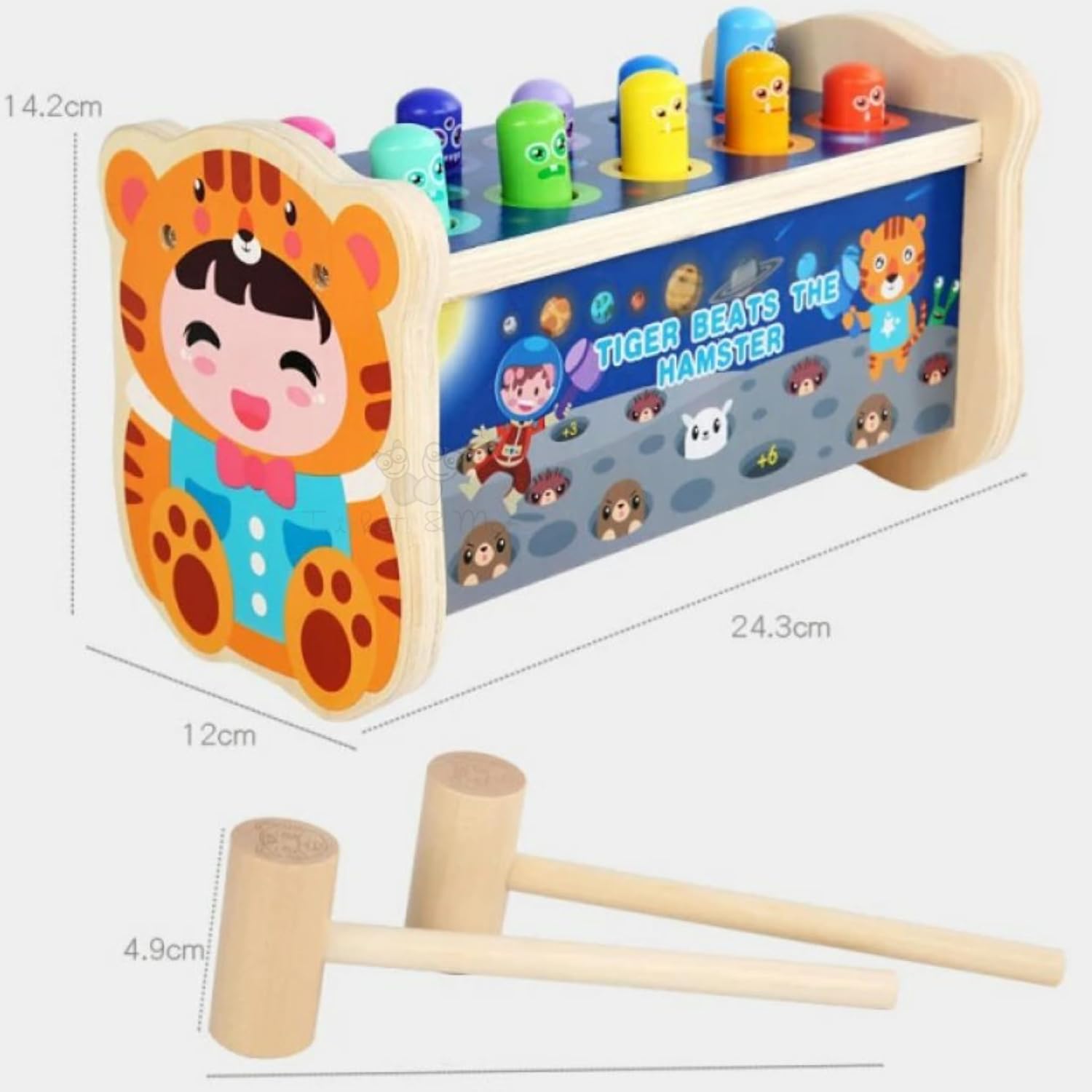 Tiger Beats the Hamster - 10 peg Hammer