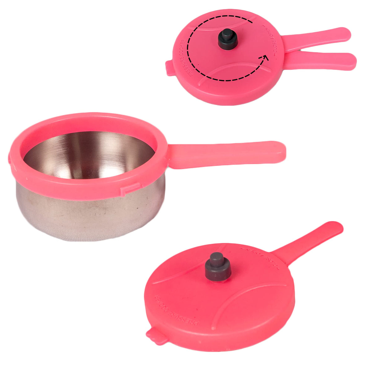 Toy Pressure Cooker - Heavy Stainless Steel Miniature Household Kitchen Appliances Pretend Play Toy for Kids - Any 1