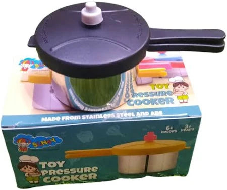 Toy Pressure Cooker - Heavy Stainless Steel Miniature Household Kitchen Appliances Pretend Play Toy for Kids - Any 1