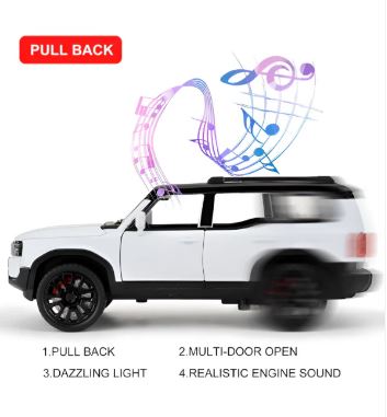 Toyota Land Cruiser Prado Diecast Metal SUV Model | Pullback with Sound & Light Scale 1:32