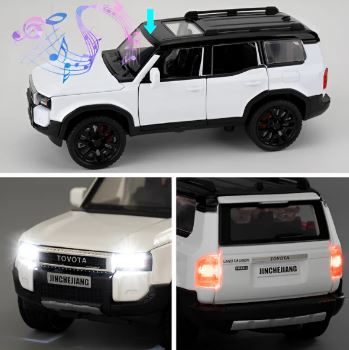 Toyota Land Cruiser Prado Diecast Metal SUV Model | Pullback with Sound & Light Scale 1:32