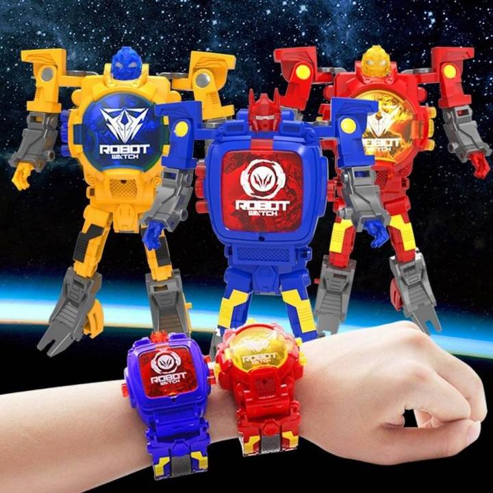 Any 1 -Transformer Robot Toy Convert to Digital Wrist Watch for Kids -Avengers Robot Deformation Watch