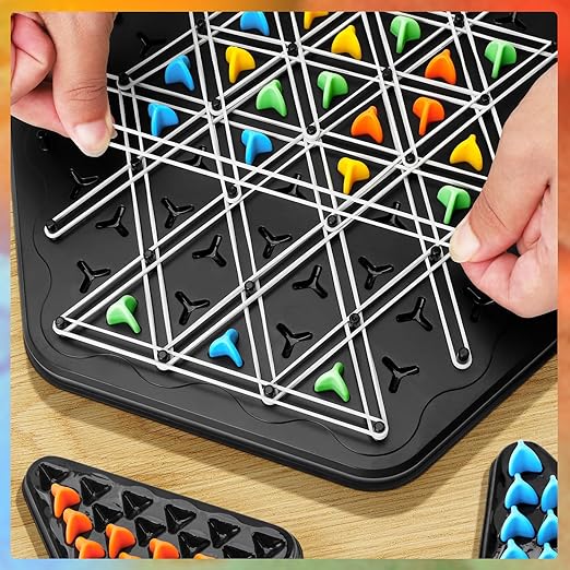 Triangle Chess Game, Triggle Elastic Band Game, Family Games - 2 To 4 Players
