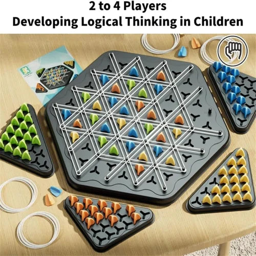 Triangle Chess Game, Triggle Elastic Band Game, Family Games - 2 To 4 Players