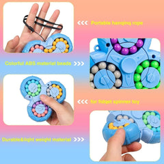 Triangle Magical Bean Puzzle Toy | Speed Spin Stress Reliever Toy Fidget Rotating Puzzle