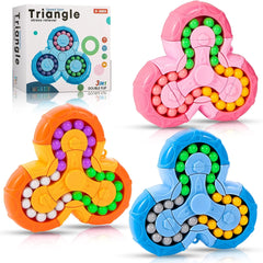 Triangle Magical Bean Puzzle Toy | Speed Spin Stress Reliever Toy Fidget Rotating Puzzle