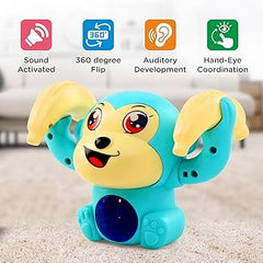 Tumbling Monkey Musical Spinning Rolling Toy For Babies - With Voice Control , Music, Light and sound