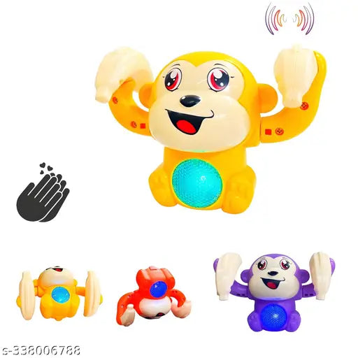 Tumbling Monkey Musical Spinning Rolling Toy For Babies - With Voice Control , Music, Light and sound