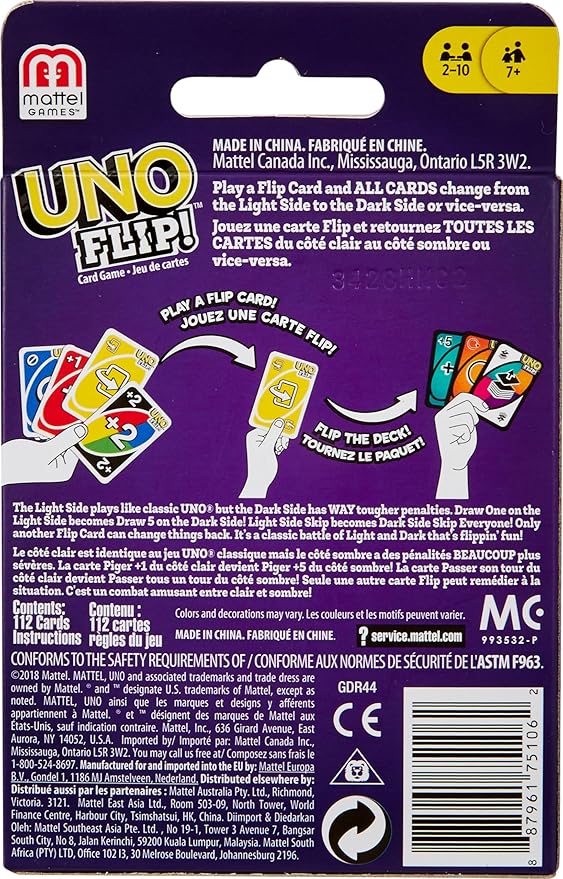 UNO Flip Side Card Game - MultiColor