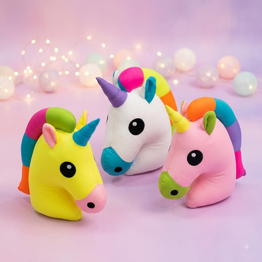 Unicorn Neck Pillow - Soft Plush Unicorn Stuffed Toy Animal Neck Pillow Cushion for Girls / Kids, 1 pc Multicolor