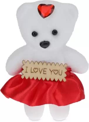 Valentine Heart Shape Box with Teddy and Red Rose Flowers Combo