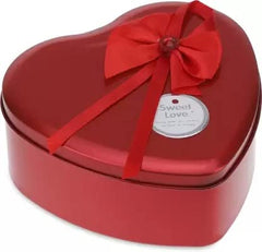 Valentine Heart Shape Box with Teddy and Red Rose Flowers Combo