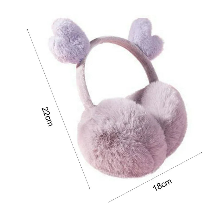 Very Soft Heart Shape Ear Muff - Any 1 Random colour