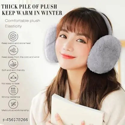 Very Soft Plush Winter Foldable Earmuff For Kids and Women -Any 1 piecs