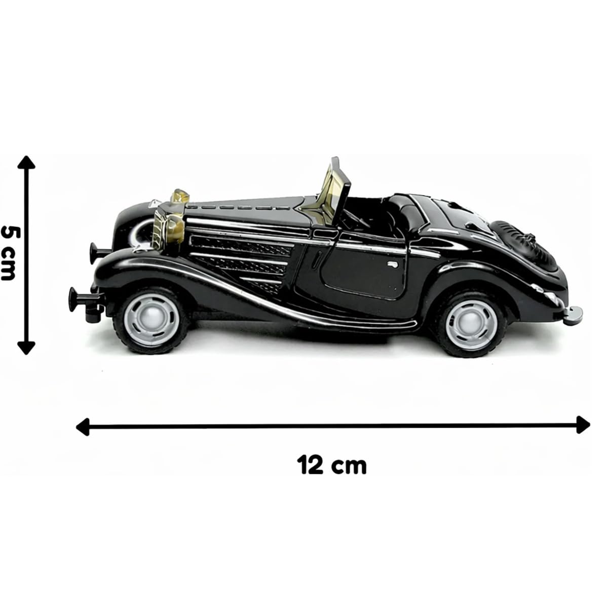 Vintage Toy Car Classic Die Cast Metal Pull Back Car with Lights and Sounds