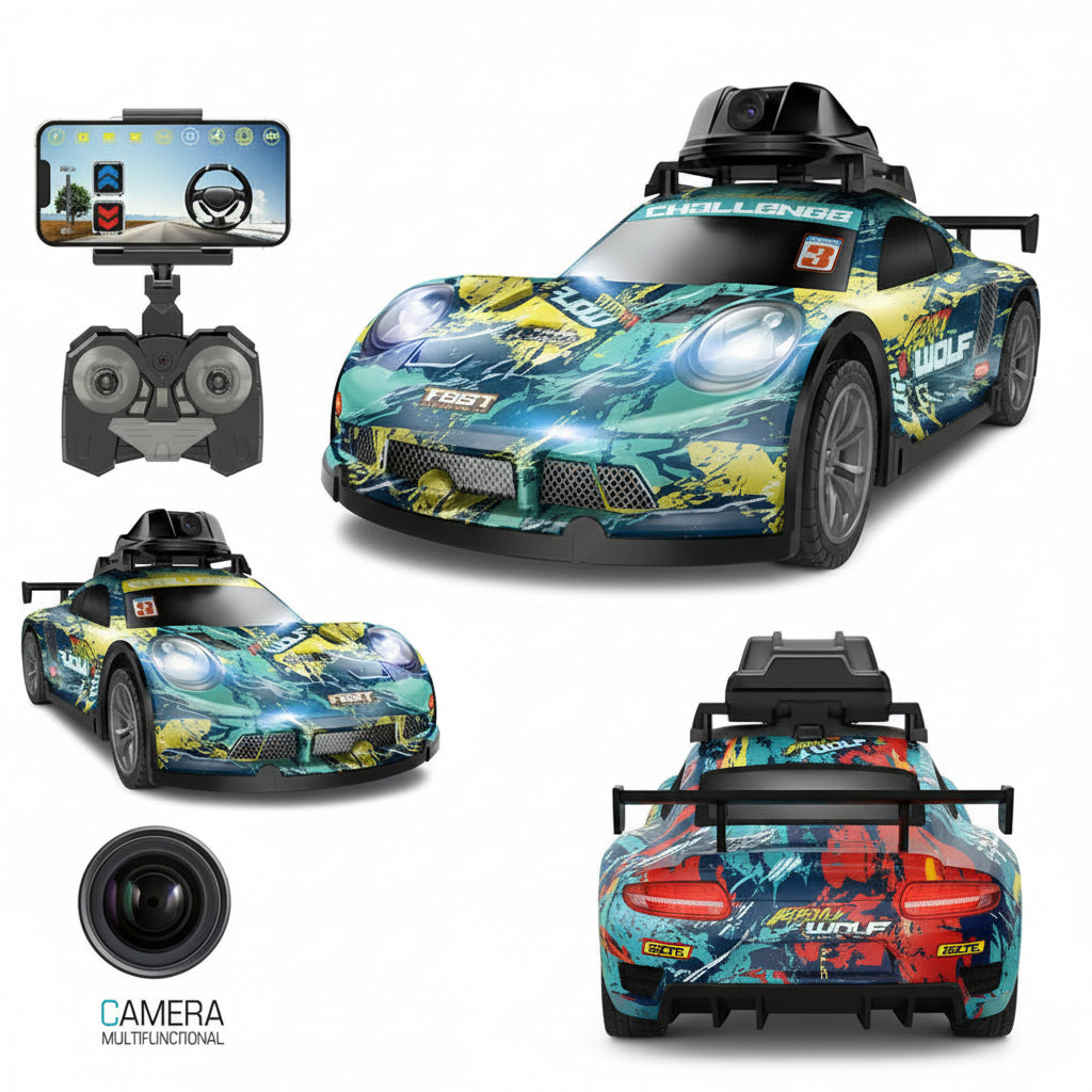 WIFI REAL TIME RC CAR, FPV Camera Racing Car 4CH PVC Drift Car Real-time Video Take Photos With Lights
